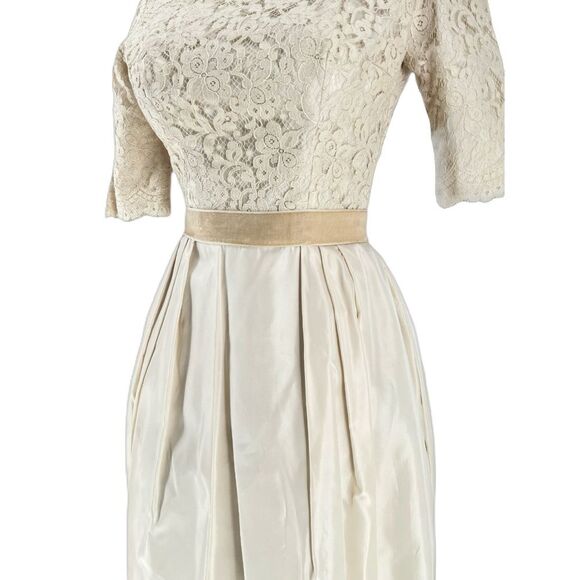 1950’s Harry Keiser Cream & Ivory Maxi Formal Party Dress Size XS - Picture 7 of 10